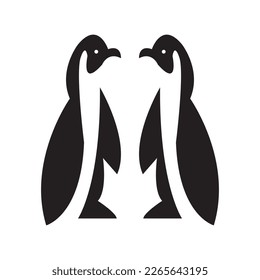 Penguin flat icon logo symbol vector.