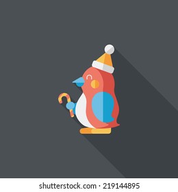 penguin flat icon with long shadow,eps10