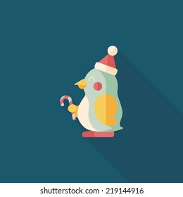 penguin flat icon with long shadow,eps10