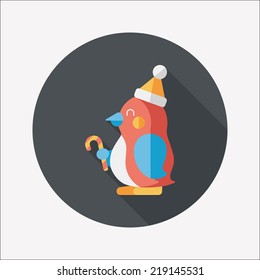 penguin flat icon with long shadow,eps10