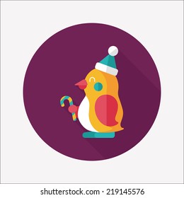 penguin flat icon with long shadow,eps10