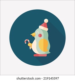 penguin flat icon with long shadow,eps10