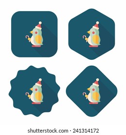 penguin flat icon with long shadow,eps10