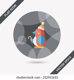 penguin flat icon with long shadow,eps10