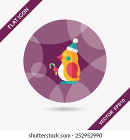 penguin flat icon with long shadow,eps10