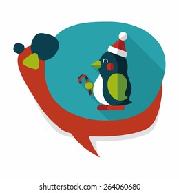 penguin flat icon with long shadow,eps10