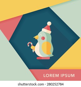 penguin flat icon with long shadow,eps10