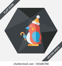 penguin flat icon with long shadow,eps10