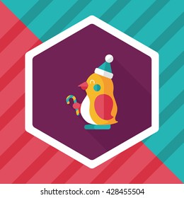 penguin flat icon with long shadow,eps10