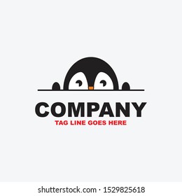 Penguin flat logo vector for business name.eps10