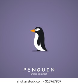  Penguin Flat style. Vector illustration