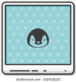 Penguin flat vector icon.