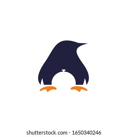 penguin food logo icon restaurant vector