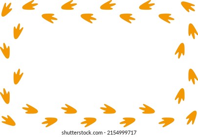 Penguin footprint design vector frame.