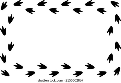 Penguin footprint design vector frame.