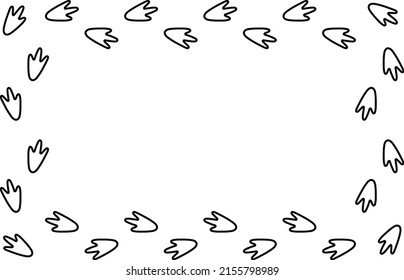 Penguin footprint design vector frame.