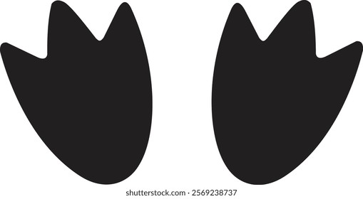 Penguin footprint icon set. Set of Penguin Footprint Silhouette, Animal Icons, Penguin Feets. Vector illustration
