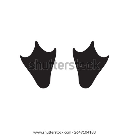 Penguin footprint silhouette vector flat illustration design.
