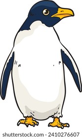 Penguin Front View Wild Animal Vector Illustration