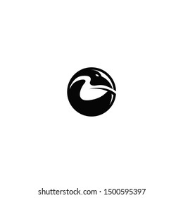 Penguin G Letter with unique shape icon logo design, Simple color template design.