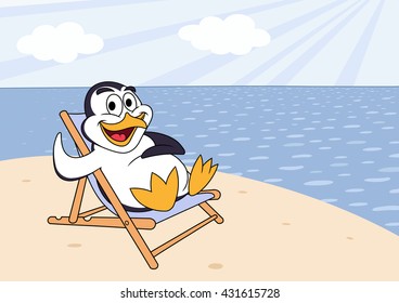 Penguin is getting sunbath 2