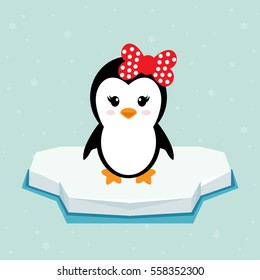 penguin girl on ice