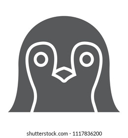 Penguin glyph icon, animal and zoo, bird sign vector graphics, a solid pattern on a white background, eps 10.