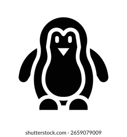 ícone de símbolo de pinguim gráfico vetorial de ilustração. Elemento simples ilustração vetor gráfico, adequado para aplicativo, sites e apresentações isolados no fundo branco