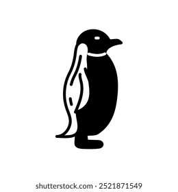 Penguin Glyph Icon, Vector illustration