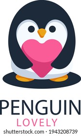 penguin gradient logo in illustration