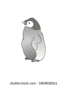 penguin greyscale good for mascot, element, character