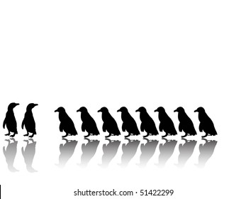 penguin group-silhouette