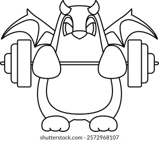 Penguin Halloween Bodybuilding Animal Vector Graphic Art Illustration