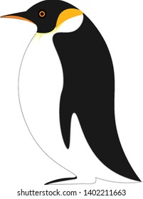 Penguin hand drawn design, illustration, vector on white background.
