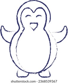 Penguin hand drawn vector illustration