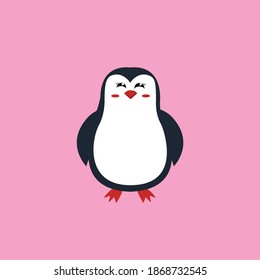 penguin happy christmas icon vector