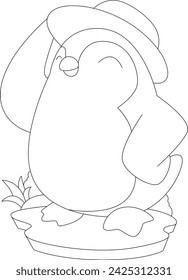 Penguin Hat Animal Vector Graphic Art Illustration