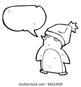 penguin in hat cartoon