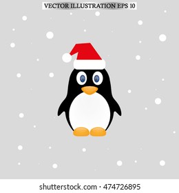 Penguin in the hat icon vector EPS 10