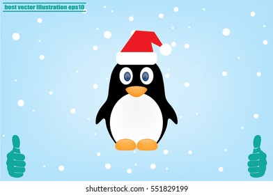 penguin, hat vector icon
