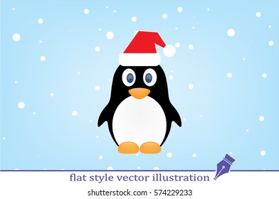 penguin, hat vector icon.