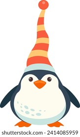 Penguin With Hat Vector Illustration