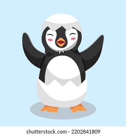 Penguin Hatch Character Design Illustration 