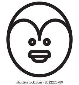 Penguin Head Animal Icon Outline White Background Vector Illustration