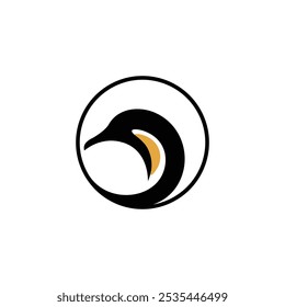 Cabeza de pingüino circular logo Plantilla