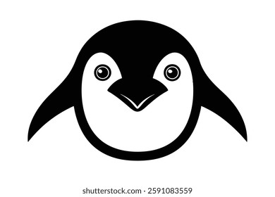 penguin head clipart vector illustration