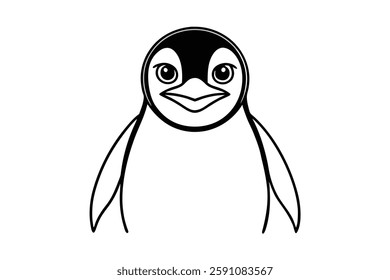 penguin head clipart vector illustration