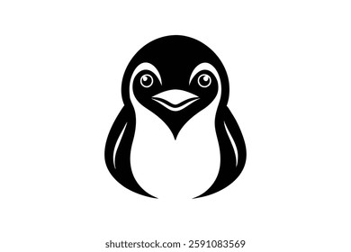 penguin head clipart vector illustration