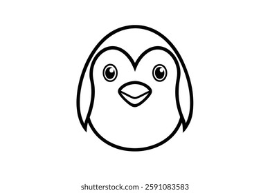 penguin head clipart vector illustration