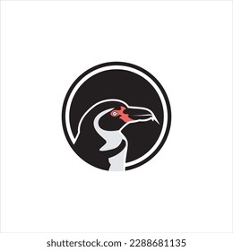 Icono de cabeza pingüino ilustración vectorial